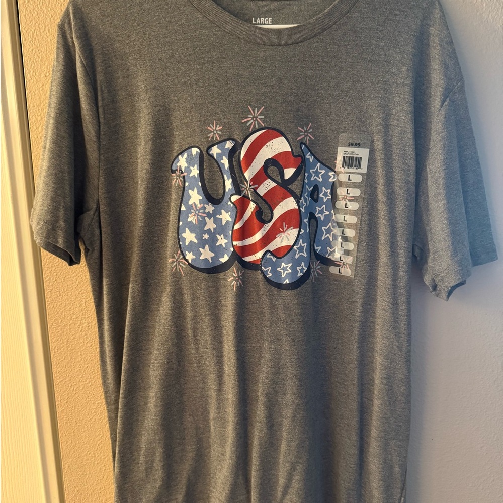 Gray USA Graphic Short Sleeve Tee
